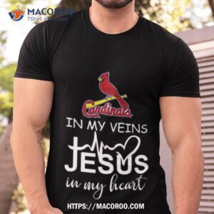St Louis Cardinals Logo 2023 In My Veins Jesus In My Hearshirt