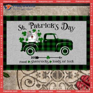 St. Patrick’s Day Personalized Doormat, Food Shamrocks Loads Of Luck Holiday Gifts For Pet Lovers