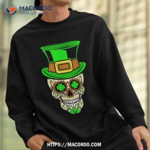 st patricks day halloween party skull leprechaun irish shirt spooky scary skeletons sweatshirt