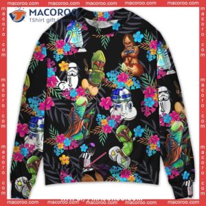 star wars funny tropical neon colorful style sweater grinch christmas sweater 0