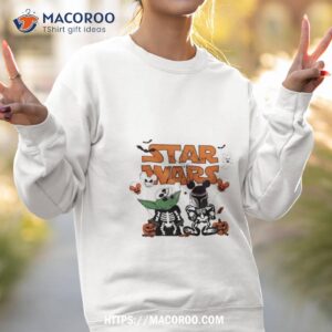 star wars yoda and boba fett skeleton halloween shirt sweatshirt 2