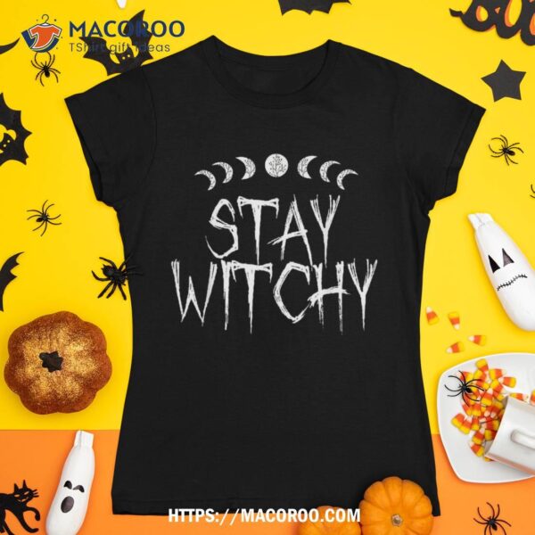 Stay Witchy Skull Style Scary Halloween Costume Shirt, Skeleton Head