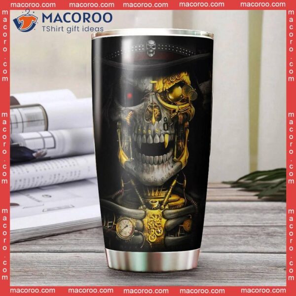 Steampunk Skull Stainless Steel Tumbler