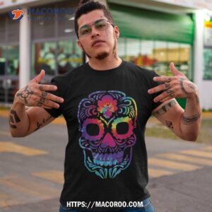 sugar skull dia de los muertos halloween costume shirt spooky scary skeletons tshirt