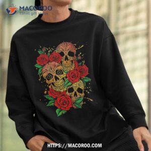 sugar skull floral day of the dead halloween shirt gift skeleton masks sweatshirt