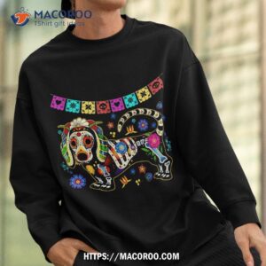 sugar skull mexican dachshund bone halloween day of dead shirt spooky scary skeletons sweatshirt