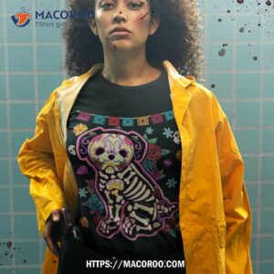 sugar skull mexican pugs bone halloween day of dead shirt skull pumpkin tshirt 2