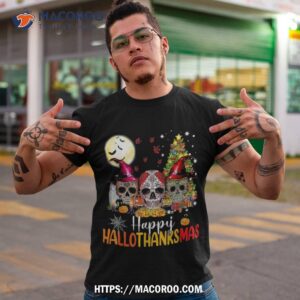 Sugar Skull Skeleton Halloween Xmas Happy Hallothanksmas Shirt, Skeleton Masks
