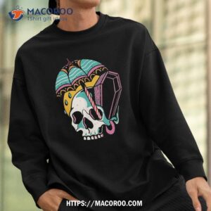 sugar skull umbrella coffin muertos halloween shirt spooky scary skeletons sweatshirt