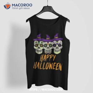 sugar skull witch happy halloween mexican day of dead gift shirt spooky scary skeletons tank top