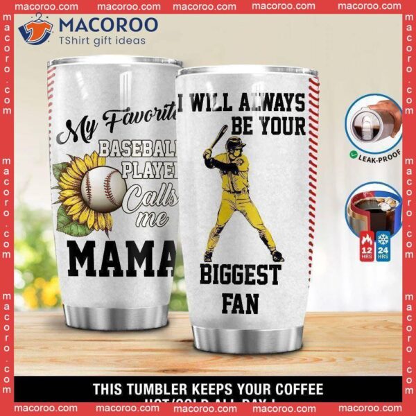 Sunflower Baseball Mom Stainless Steel Tumbler