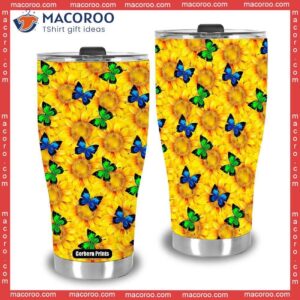 sunflower butterflies stainless steel tumbler 3