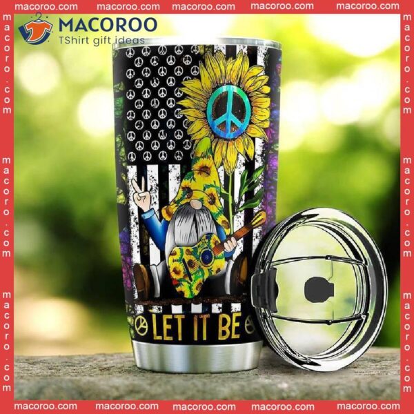 Sunflower Hippie Gnome Stainless Steel Tumbler