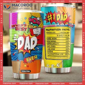 super dad hero nutrition facts father s day stainless steel tumbler 1