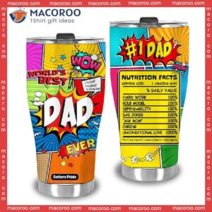 super dad hero nutrition facts father s day stainless steel tumbler 3