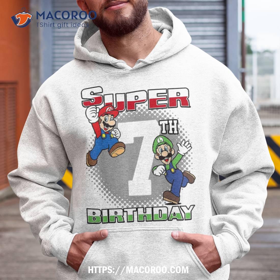 Super Mario And Luigi Super Birthday 7th Birthday Portrait Shirt Super Mario And Luigi Super Birthday 7th Birthday Portrait Shirt