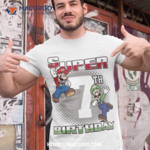 super mario and luigi super birthday 7th birthday portrait shirt tshirt 1
