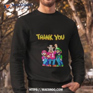 super mario bros thank you charles martinet 16 bit pixel art fan gifts shirt sweatshirt