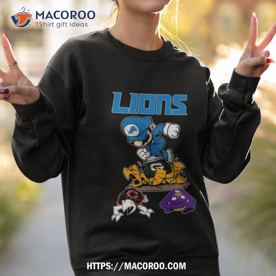 Super Mario Detroit Lions Packers Bears And Vikings T-shirt,Sweater,  Hoodie, And Long Sleeved, Ladies, Tank Top