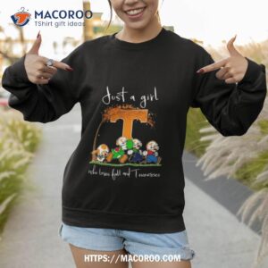 super mario just a girl who loves fall and tennessee volunteers shirt sweatshirt