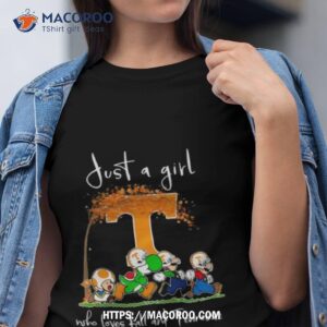 Super Mario Just A Girl Who Loves Fall And Tennessee Volunteers Shirt