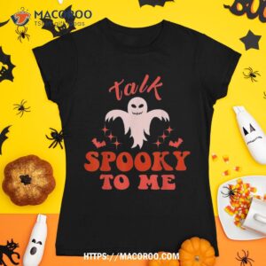 talk spooky to me funny retro halloween costume era shirt skeleton head tshirt 1