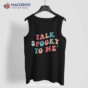 talk spooky to me vibes ghost funny halloween shirt skeleton masks tank top