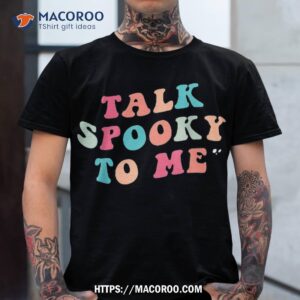 talk spooky to me vibes ghost funny halloween shirt skeleton masks tshirt