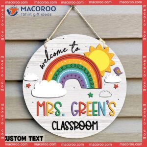 Teacher Appreciation Gifts, Back To School Sign,teacher Rainbow Door Sign, Personalized Hanger