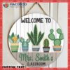 Teacher Door Hanger,teacher Name Plate,teacher Sign, Classroom Succulent Cactus Sign For