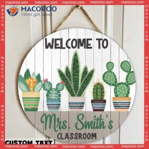 Teacher Door Hanger,teacher Name Plate,teacher Sign, Classroom Succulent Cactus Sign For