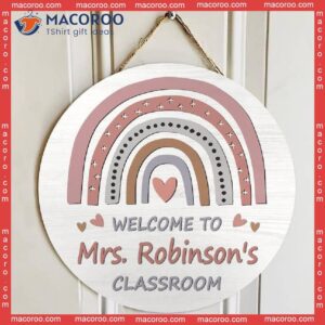 Teacher Door Sign, Sign Personalized,teacher Rainbow Custom Decor, For
