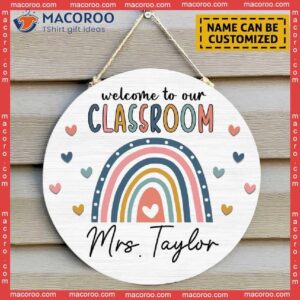 Teacher Gift, Classroom Door Sign,custom Sign, Rainbow Hanger, Decor, Back To School Gift
