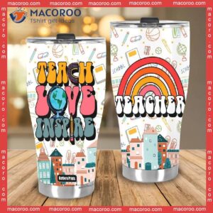 teacher love inspire back to school tumbler stainless steel 3