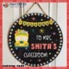 Teacher Name Sign, School Bus Wall Hanging, Welcome Gift, Wood Front Door Decor, Hanger, Back To