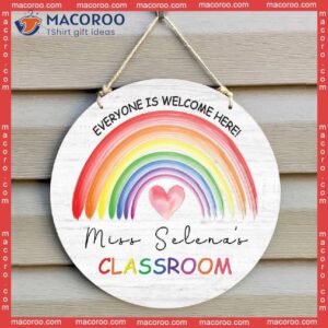 Teacher Personalized Rainbow Sign, Name Sign For Door,teacher Door Personalized, Classroom Decor,