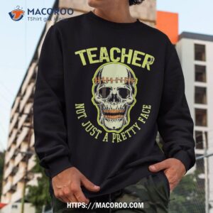 teacher smiling skull s funny school or class halloween shirt skeleton head sweatshirt