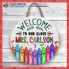 Teacher Welcome Sign, Classroom Decor, Pencil Wood Name Sign,custom Door Gift, Back To School Sign