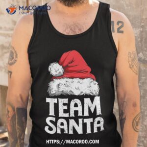 team santa christmas squad family matching pajamas boys short sleeve shirt cute santa claus tank top