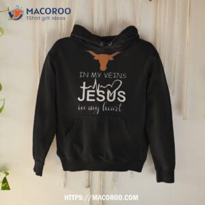 texas longhorns logo 2023 in my veins jesus in my hearshirt hoodie
