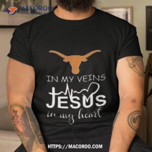 texas longhorns logo 2023 in my veins jesus in my hearshirt tshirt