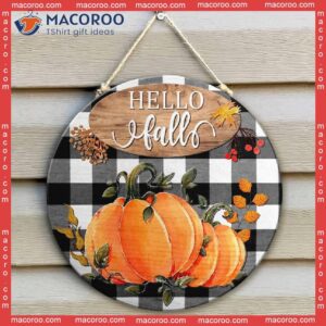Thanksgiving Gifts, Fall Sign, Farmhouse Style Autumn Decor, Hello Door Hanger,front Pumpkin Hanger