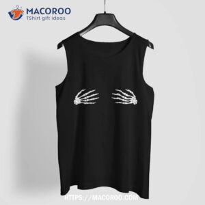 thanksgiving halloween fall scary skeleton skull hand shirt skull pumpkin tank top