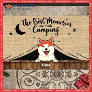 The Best Memories Are Made Camping Front Door Mat, Personalized Doormat, Gifts For Dog Lovers