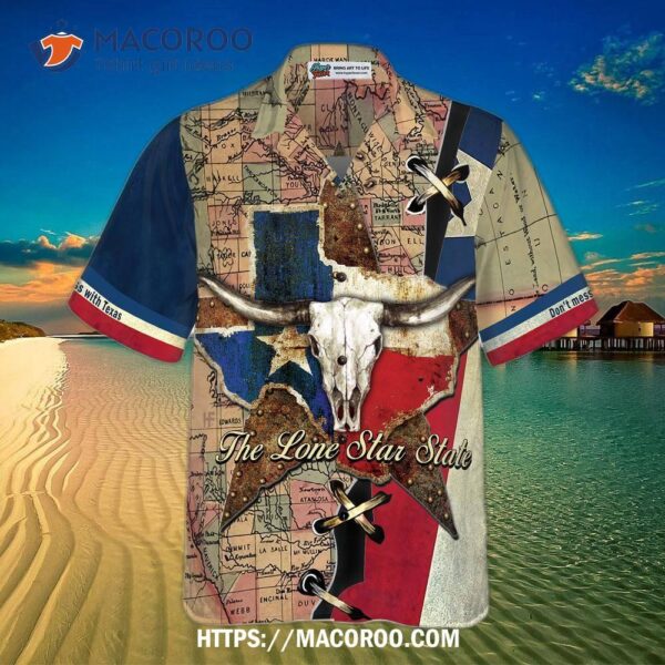 The Lone Star State Map Pattern Texas Longhorns Hawaiian Shirt, Don’t Mess With And Home Shirt For