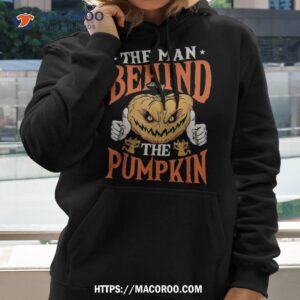 The Man Behind Pumpkin Dad Halloween Pregnancy Reveal Shirt