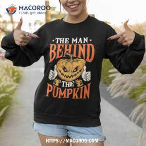 the man behind pumpkin dad halloween pregnancy reveal shirt sweatshirt