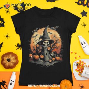 The Nightmare Skull Haunted Scene Moon Halloween Shirt, Spooky Scary Skeletons