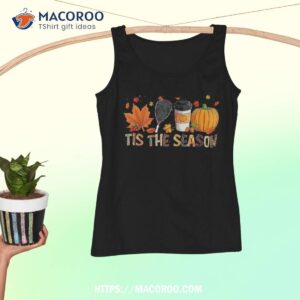 the season leopard pumpkin racquetball halloween fall leaf shirt tank top