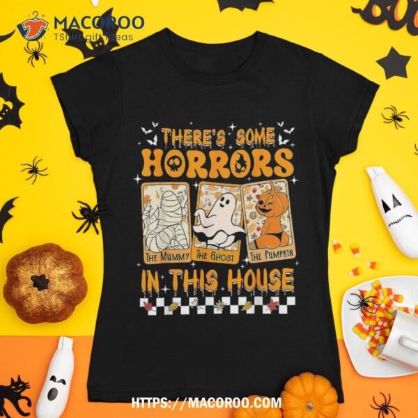 There’s Some Horrors In This House Ghost Halloween Tarot Shirt, Skeleton Head